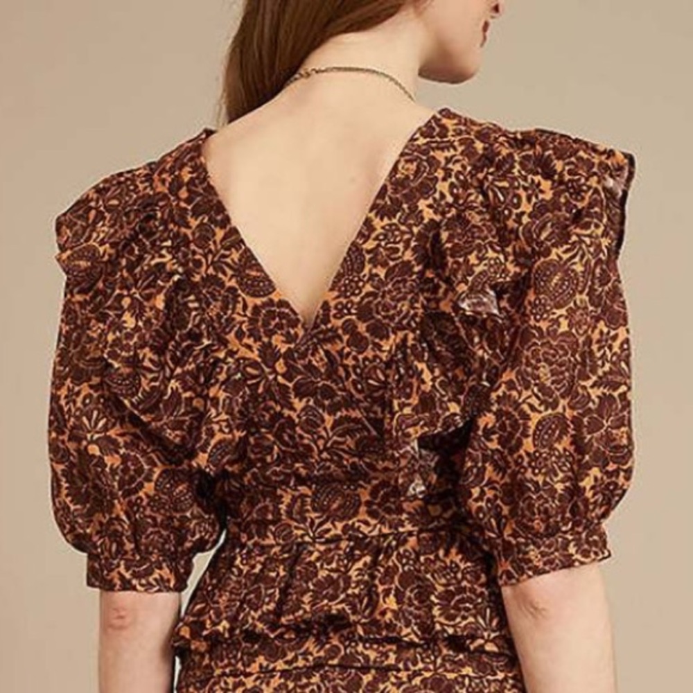 NWOT Christy Lynn Stephanie Wrap Top Sienna Linen Size Medium - Picture 2 of 16